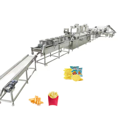 Fried Frozen Deoiling French Fries Production Line Electric Heating